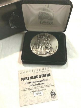 Walt Disney And Mickey Mouse " Partners " Limited Edition Medallion With