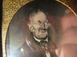 1850 ' s 1/6th Plate Daguerreotype Of A Painting Of A Elderly Man 2
