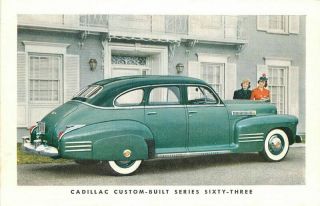 1940s Cadillac Series 63 Automobile Advertising Postcard