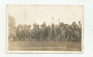 1910 Rppc Of Indians In South Dakota On Horseback