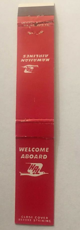 Vintage Matchbook Cover Matchcover 10 Strike Hawaiian Airlines