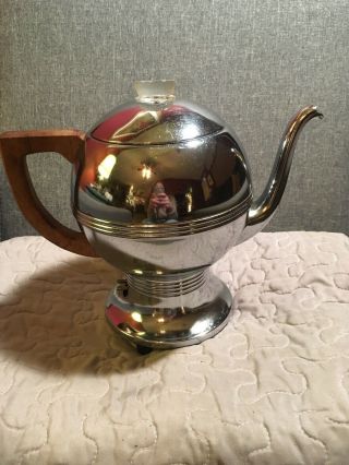 Vtg General Electric Hotpoint Chrome Potbelly Percolator Coffee Pot Maker Ge