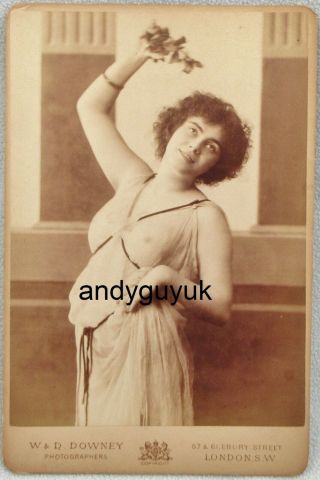 Cabinet Card Actress Risque Pose Miss Yates Off The Shoulder Photo