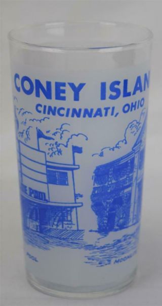 Coney Island Cincinnati Ohio Souvenir Frosted Glass Sunlite Pool Moonlite Garden