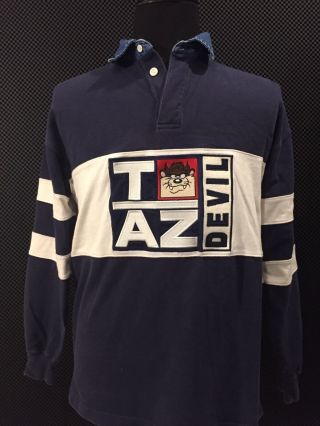 Vtg 90s Taz Devil Long Sleeve Shirt Size Medium Warner Bros Store 1996