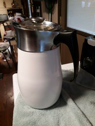 White Centura By Corning 9 - Cup Coffeemaker Stove - Top Coffee Percolator