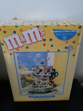 Department 56 M&m Candy Dish Easter Bunny House Lighted Ceramic Decoration