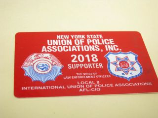 Nypd Collectible York State Police Department Union Card 2018 Supporter