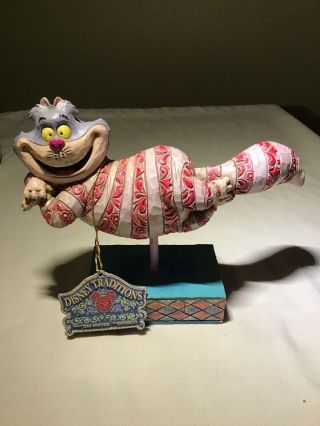 Jim Shore Disney Grinning Cheshire Cat Figurine Alice In Wonderland 4007211