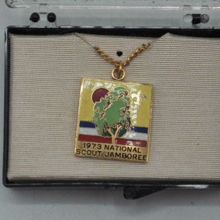 Vintage Boy Scouts Bsa 1973 Jamboree Pendant Necklace