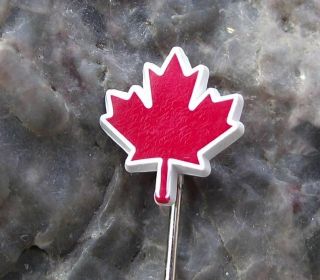 Small Red Maple Leaf White Edges Canadian Canada National Emblem Pin Badge