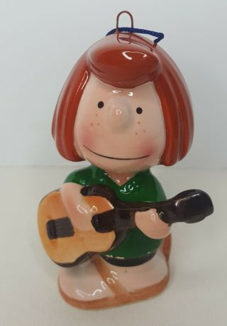 Vintage 1966 Peanuts Peppermint Patty Ceramic Christmas Ornament