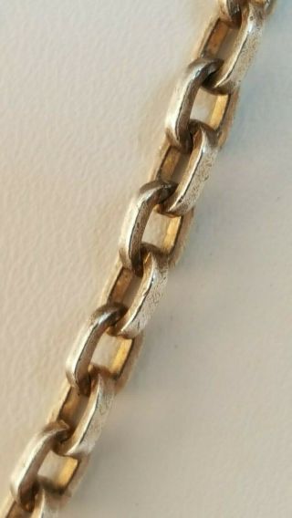 VINTAGE STERLING SILVER CHAIN NECKLACE ARTISAN HEAVY LINK HANDMADE 26.  5 