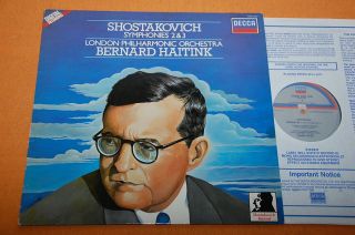 Haitink Shostakovich Symphonies Nos.  2 & 3 Uk Decca Digital Stereo 