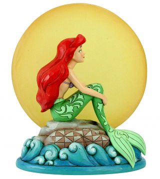 Disney Lighted Little Mermaid On Rock By Moon 2019 Nib Jim Shore Ariel 6005954