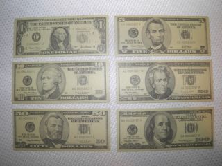 Please Read Inside Fake Play Money Smaller Than Real Dollar Bills - Not Postcard