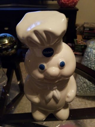 Pillsbury Doughboy 12 " Ceramic Cookie Jar Poppin Fresh 1988 Price Drop