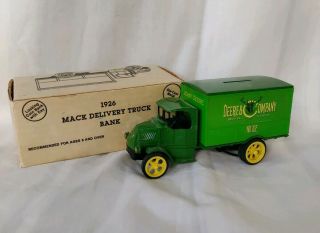 John Deere Ertl Mack 1926 Bull Dog Truck Bank No.  102 Implement Die Cast Iowa