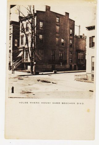 Henry Ward Beecher,  Abolitionist,  Died In This House,  Brooklyn,  Nyc