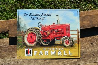 Farmall M Tractor Tin Sign - International Harvester - Ih - Mccormick - Deering