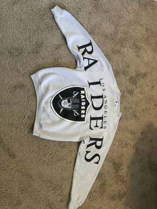 Vtg Nfl 1993 L.  A Raiders Big Logo Crewneck Sweatshirt Sz L Euc