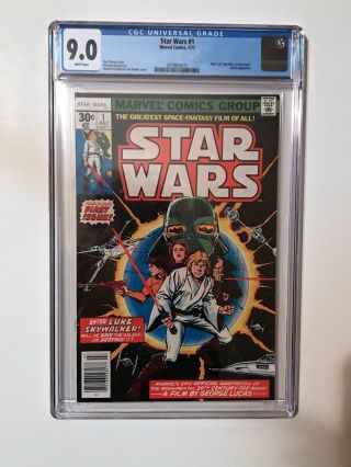 Star Wars Number 1 Comic Book 1977 First Print Cgc White Pages 9.  0.  Just Came