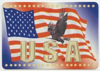 Single Playing Card - Usa - Patriotic - Stars & Strips & Eagle (joker) [877]