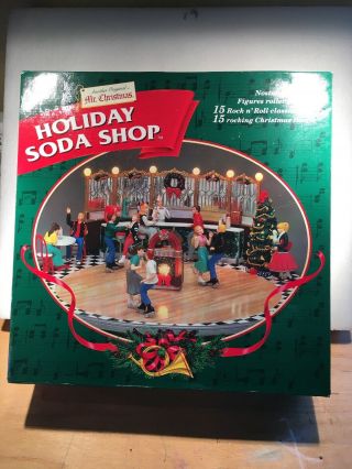 Vintage 1998 Mr Christmas Holiday 50’s Soda Shop Plays Songs Mechanical