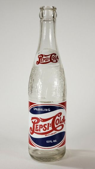 Red White & Blue Double Dot Pepsi : Cola 12 Oz.  Soda Bottle Keokuk,  Ia 1946
