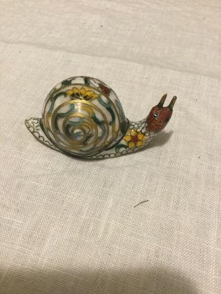Cloisonné And Brass Snail