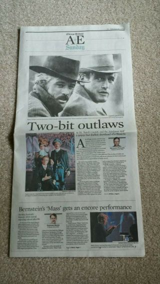 Butch Cassidy And The Sundance Kid Chicago Tribune Newspaper Section