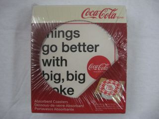 4 Coca Cola Ceramic Coasters In Wooden Case (cc8)