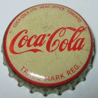 Coca - Cola Soda Bottle Cap; Head Office,  Toronto,  Canada; Tm Reg.  ; Cork