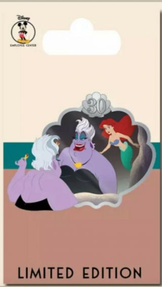 Little Mermaid 30th Anniversary Dec Disney Employee Center Pin Ursula 