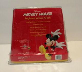 Disney ' s Mickey Mouse Train Engineer Alarm Clock Plays Train Sounds RARE 3