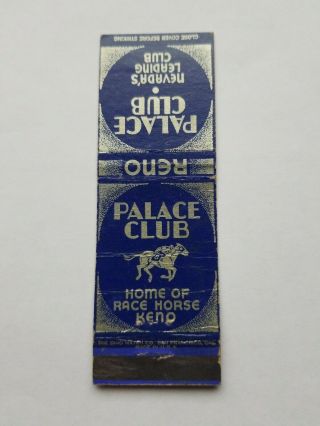 Palace Club Reno Nevada Matchbook Cover 3