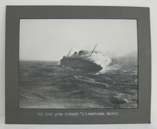 End Of The Former Ss Northern Pacific (1922) Vintage B/w Photograph Matted 13x16