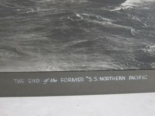 End of the Former SS Northern Pacific (1922) Vintage B/W Photograph Matted 13x16 3
