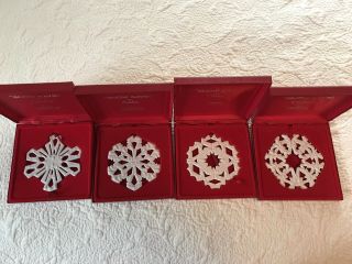 Longaberger Collectors Club Snow Days Series Of 4 Christmas Ornaments
