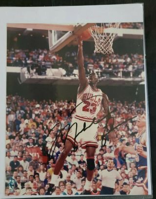 Michael Jordan Signed Auto Autographed Hoops 8x10 Chicago Bulls Vintage Picture