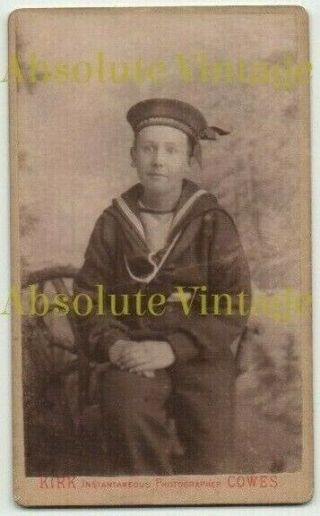 Royal Navy Cdv Photo Hms Martin Boy Cadet Kirk Studio Cowes Isle Of Wight 1880s