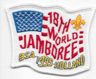 1995 Twill Patch World Jamboree Holland Wsj Boy Scouts Of America Vintage Bsa