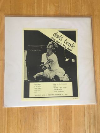 David Bowie Kiss You In The Rain Live Vinyl Lp 1978 Raven Belgium