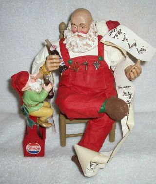 Possible Dreams Clothique Santa Pepsi Sitting Santa 1992,  Retired 1994