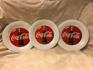 Coca - Cola 1996 Luncheon Plate By Gibson Set Of 3