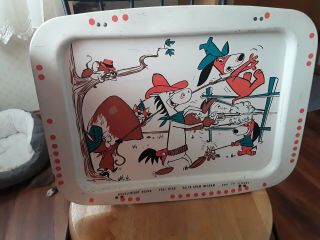 Vintage Tv Tray Hanna Barbera Yogi Bear Huckleberry Hound Quick Draw Mcgraw