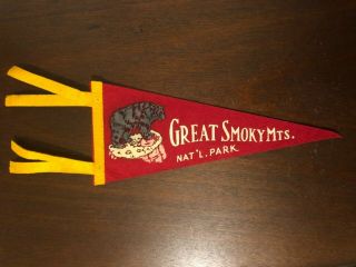 Vintage (1950s) Great Smoky Mountains National Park Pennant