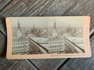 Russia Stereoview Birdseye View Of Moscow From Kremlin