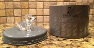 Swarovski Silver Crystal Figurine Beagle.  Retired 7619 Box.