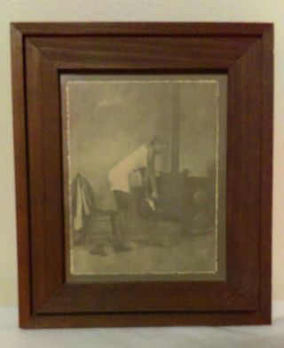 The Picture Peddler No.  Hollywood Framed Woman Preparing To Her Bath Tub 8.  5x10 "